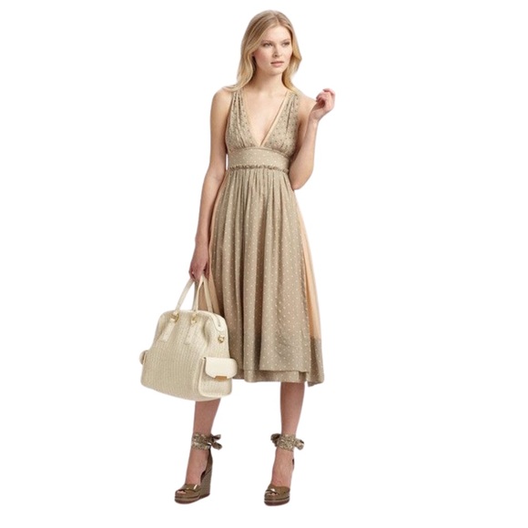 Marc By Marc Jacobs Josephine Dress Polka Dot Crystal Accents Silk dress Size 4 - Picture 1 of 14